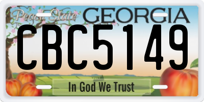 GA license plate CBC5149