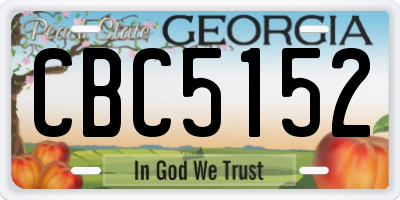 GA license plate CBC5152