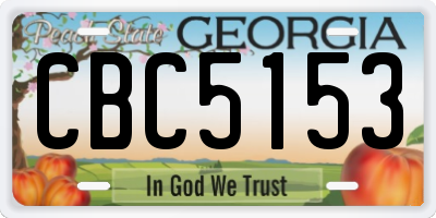GA license plate CBC5153