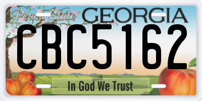 GA license plate CBC5162