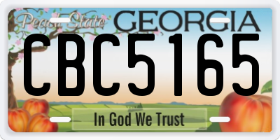 GA license plate CBC5165
