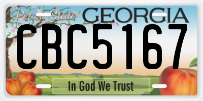 GA license plate CBC5167