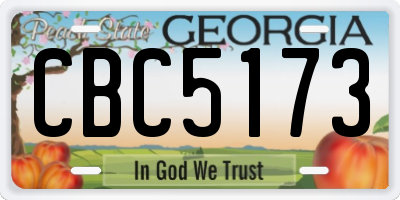 GA license plate CBC5173