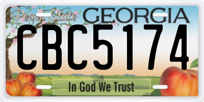 GA license plate CBC5174