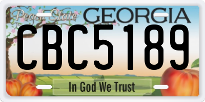 GA license plate CBC5189