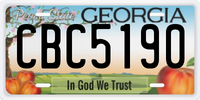 GA license plate CBC5190