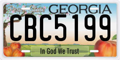 GA license plate CBC5199