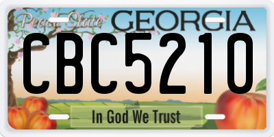 GA license plate CBC5210