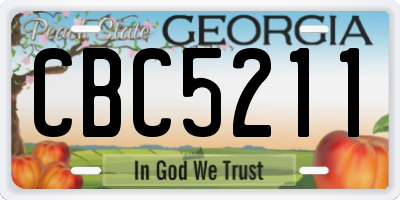 GA license plate CBC5211