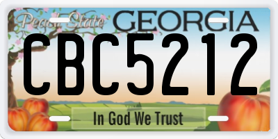 GA license plate CBC5212