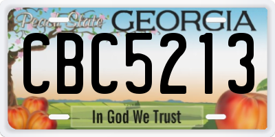 GA license plate CBC5213