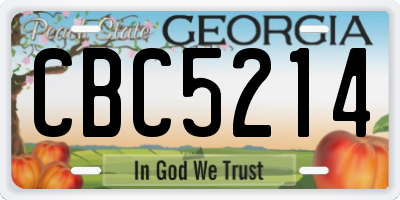 GA license plate CBC5214