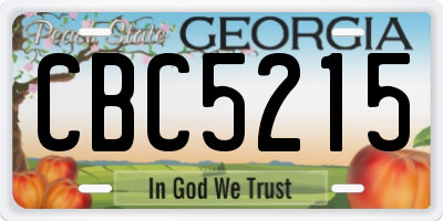 GA license plate CBC5215