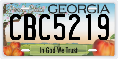 GA license plate CBC5219