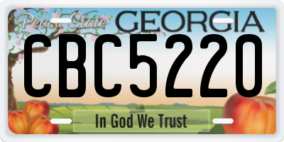GA license plate CBC5220