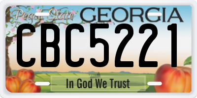 GA license plate CBC5221