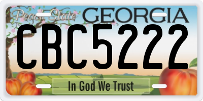 GA license plate CBC5222