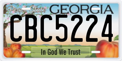 GA license plate CBC5224