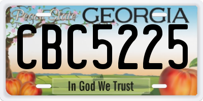 GA license plate CBC5225