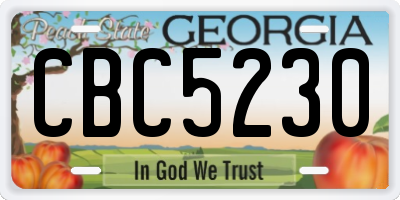 GA license plate CBC5230