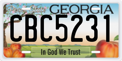 GA license plate CBC5231