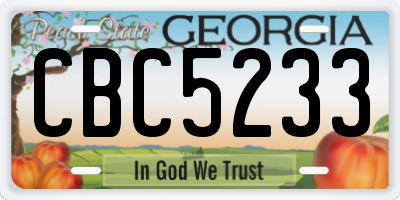 GA license plate CBC5233