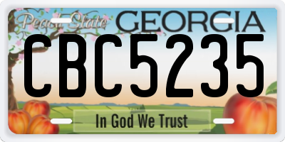 GA license plate CBC5235