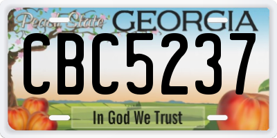 GA license plate CBC5237