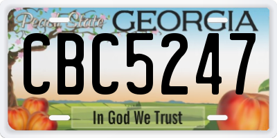 GA license plate CBC5247