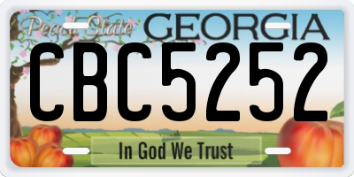 GA license plate CBC5252