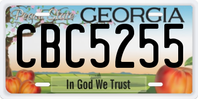 GA license plate CBC5255