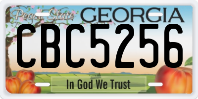 GA license plate CBC5256