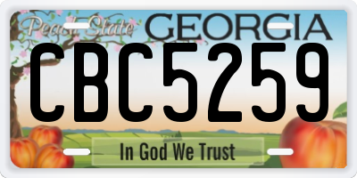 GA license plate CBC5259