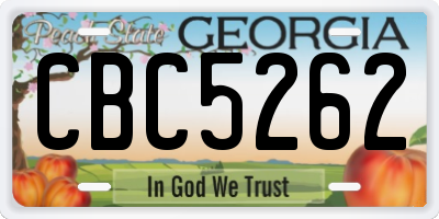 GA license plate CBC5262