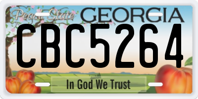 GA license plate CBC5264