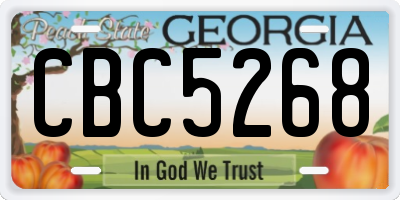 GA license plate CBC5268