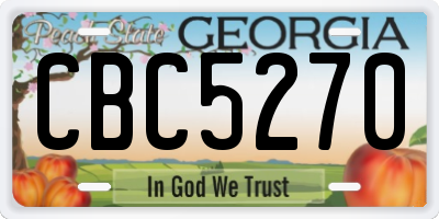 GA license plate CBC5270