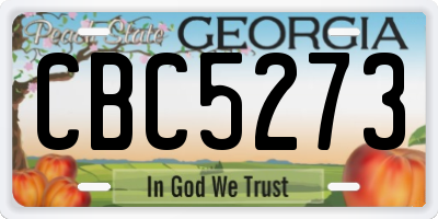 GA license plate CBC5273