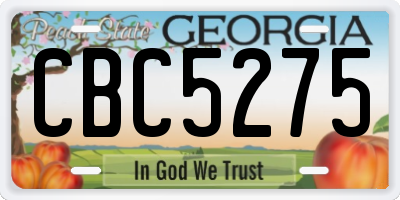 GA license plate CBC5275