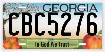 GA license plate CBC5276