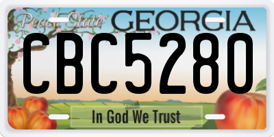 GA license plate CBC5280