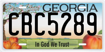 GA license plate CBC5289