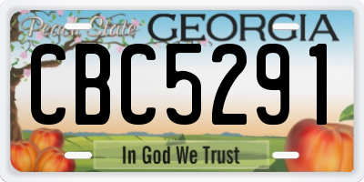 GA license plate CBC5291