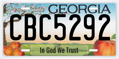 GA license plate CBC5292