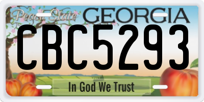 GA license plate CBC5293