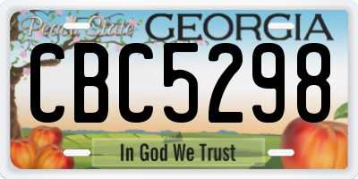 GA license plate CBC5298