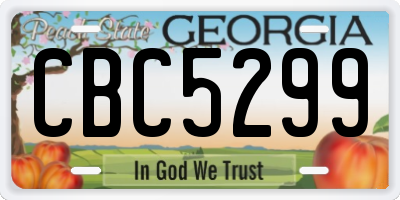 GA license plate CBC5299