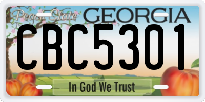 GA license plate CBC5301