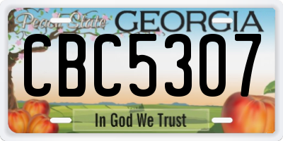 GA license plate CBC5307