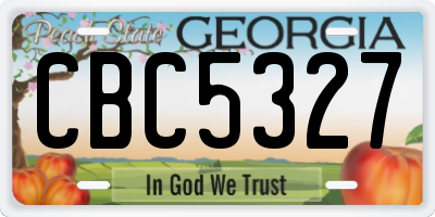 GA license plate CBC5327